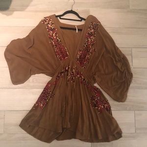 Free people dress with deep V neckline
